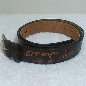 Wrangler Genuine Leather Southeastern Eagle Tooled Belt
